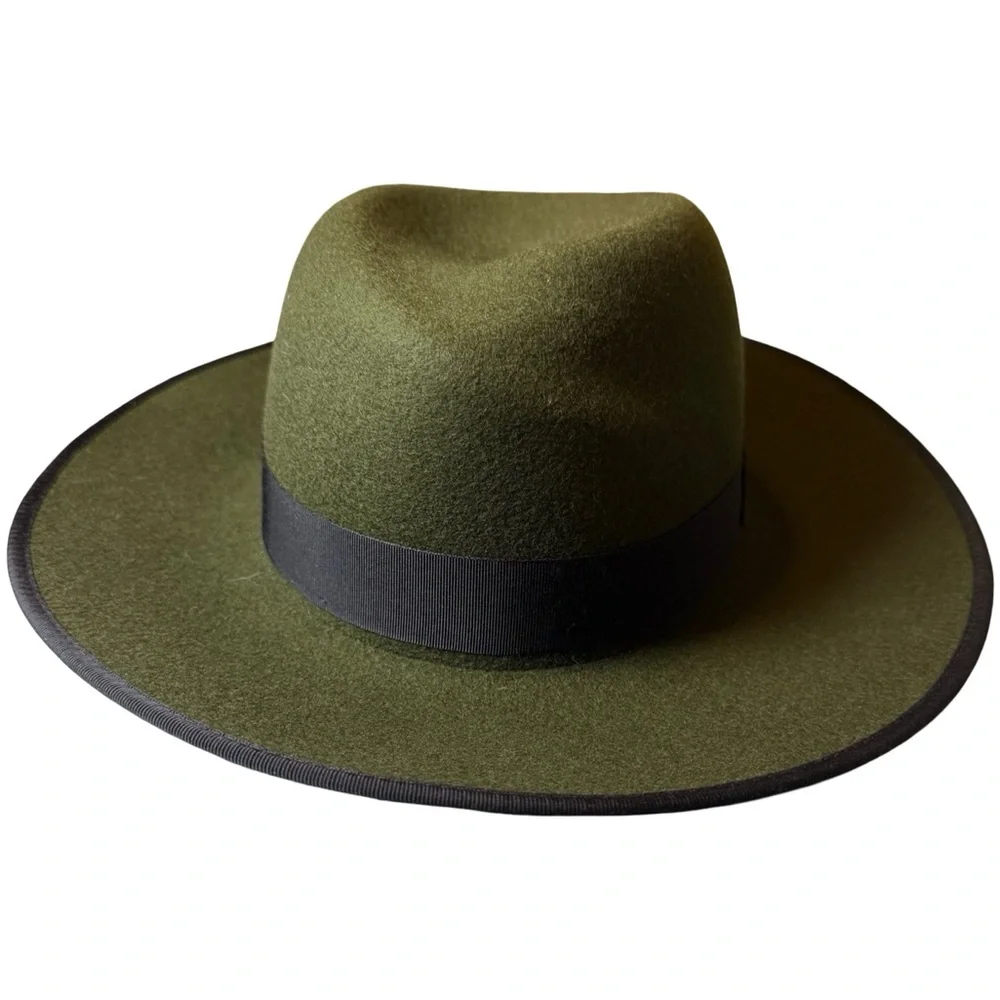 rag & bone Olive Green Wool Wide Brim Hat • Size M • Made in Spain - Picture 11 of 11